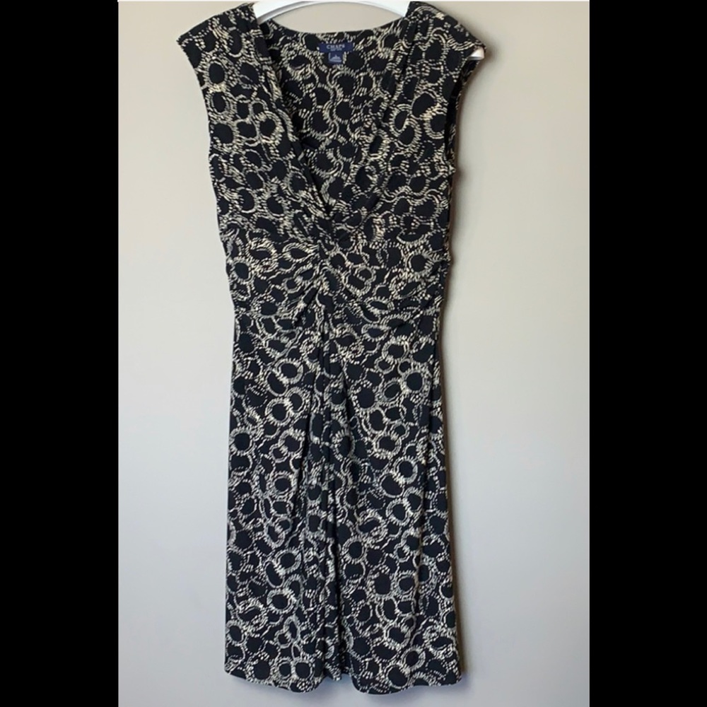 Chaps Knot Dress 👗 Black and Cream NWOT